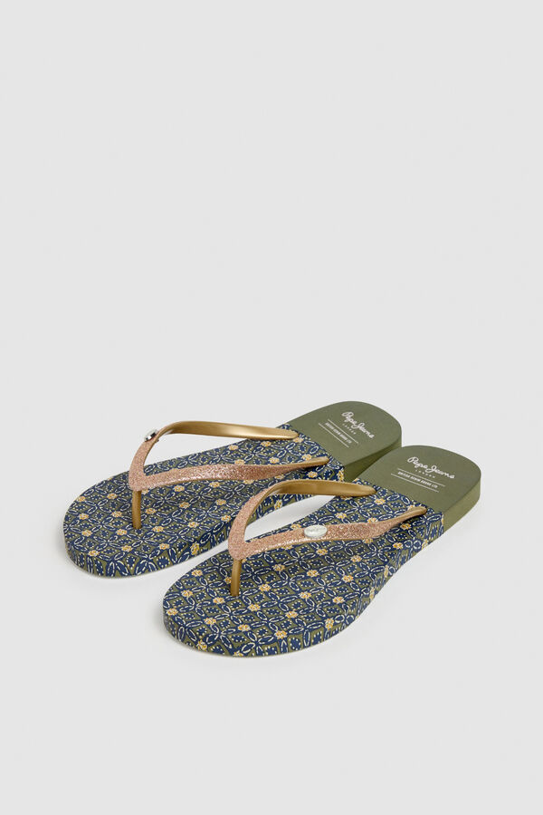 Pepe Jeans Chinelos de brilho com estampado estampado