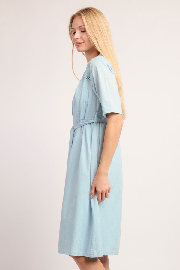 Admas Robe curta de bolinhas com renda azul