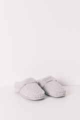 Women'secret Chinelos de quarto de pele com estampado animal cinzento