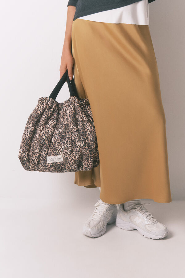 Women'secret Bolso reversible nylon animal print estampado