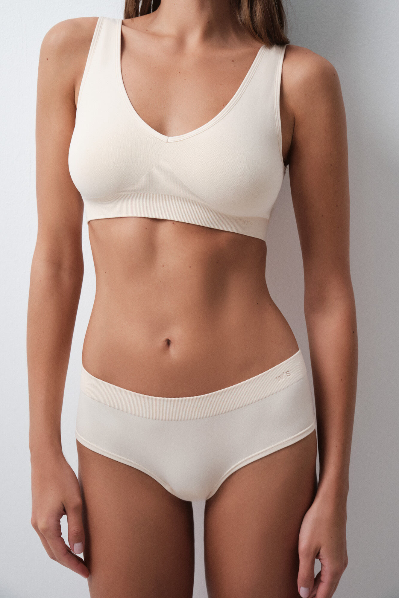 Women'secret Cueca larga brasileira em microfibra nude