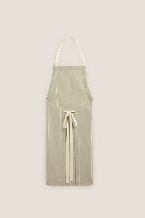 Textura Avental riscas bege