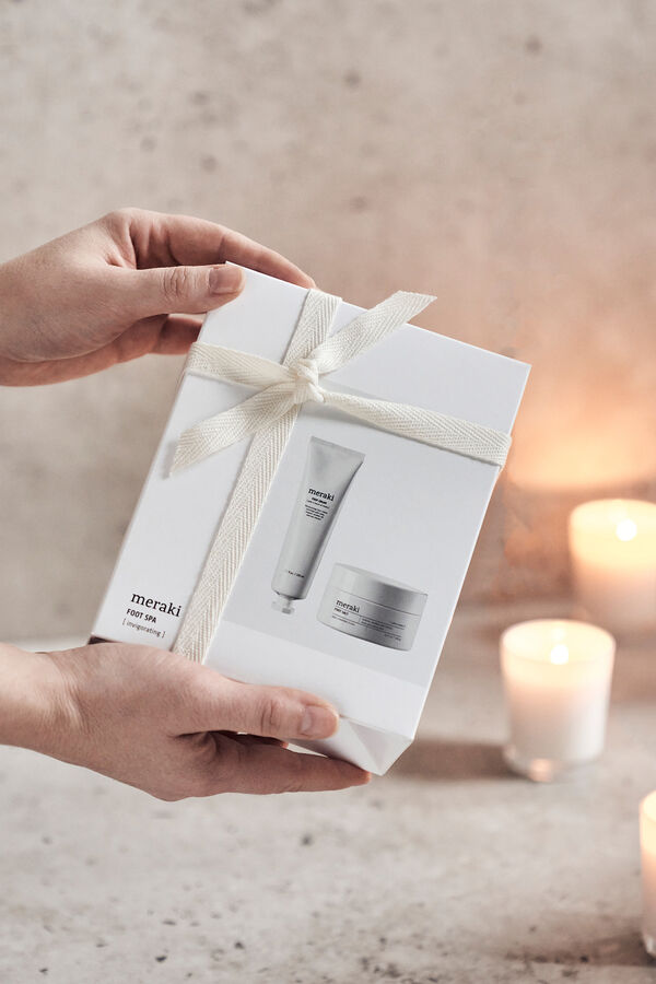 Meraki Kit de presente para cuidados com os p&eacute;s branco