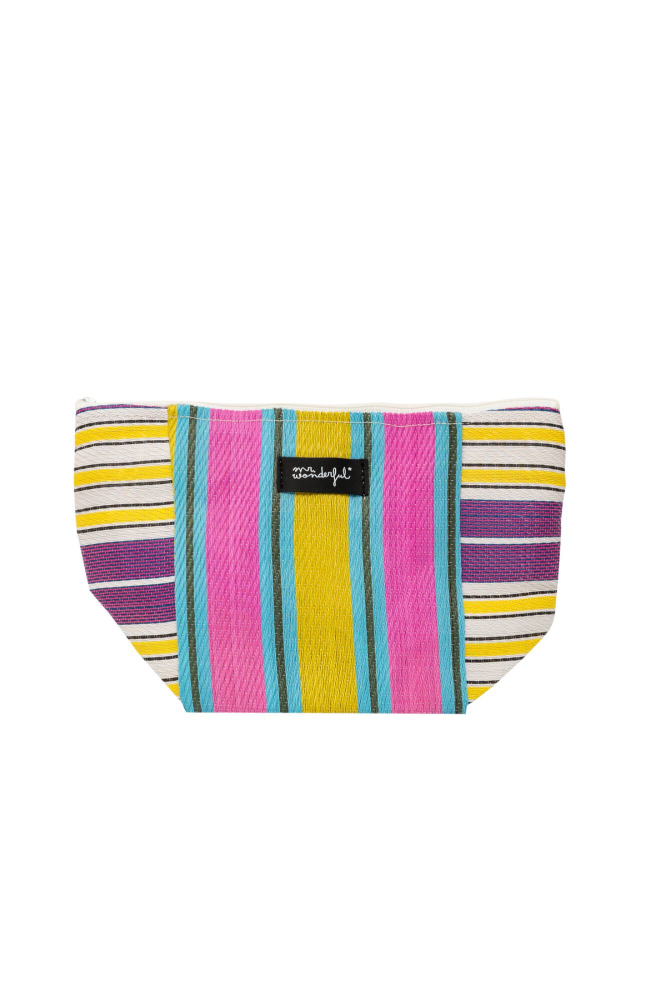 Mr. Wonderful Necessaire bonita, muito alegre e colorida, com fecho-&eacute;clair - Yellow blue and purple