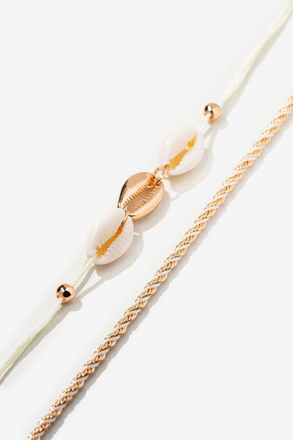 Vilanova Pack of 2 Natural Shell Bracelets beige