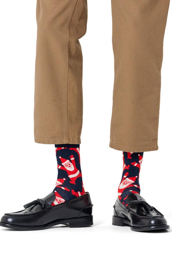 Happy Socks Meias de Papai Noel azul