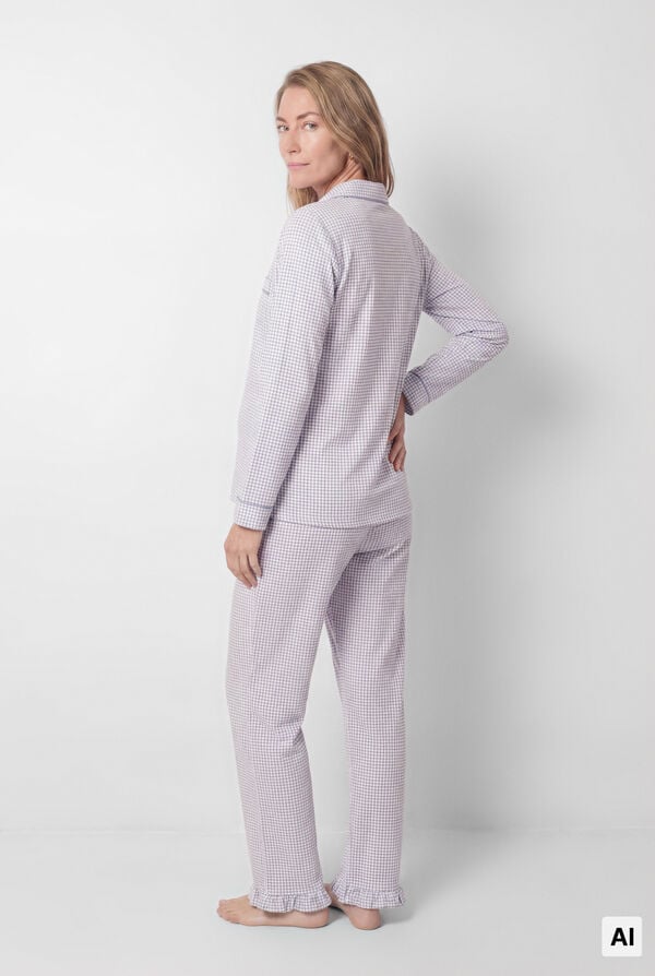 Women'secret Pijama camiseiro maternity estampado vichy azul