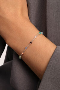 Singularu Crystals Chain Colors Silver Bracelet
