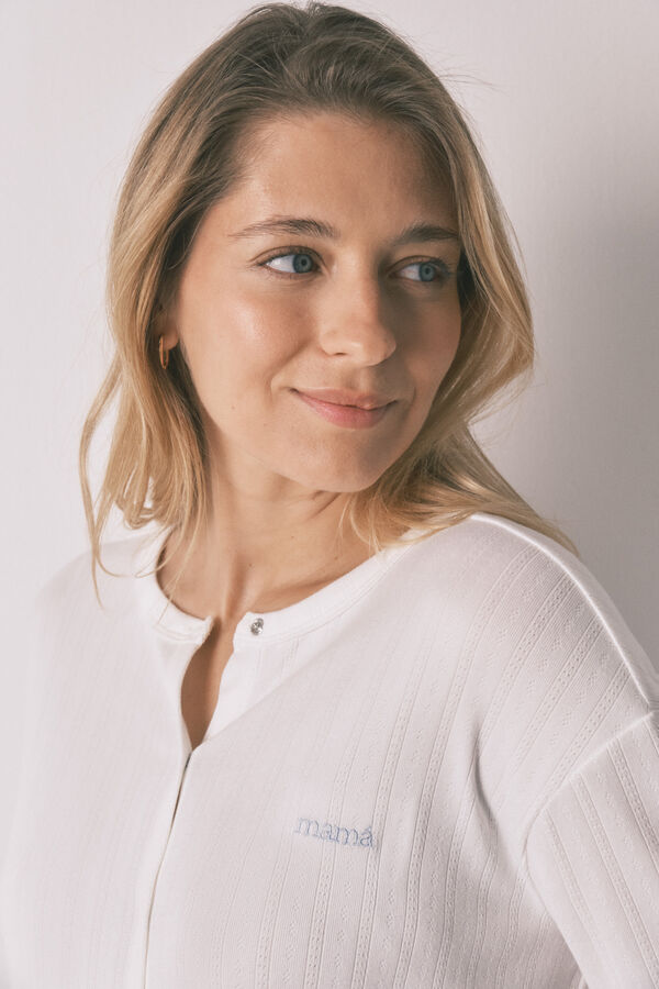 Women'secret Pijama maternity comprido em malha azul azul