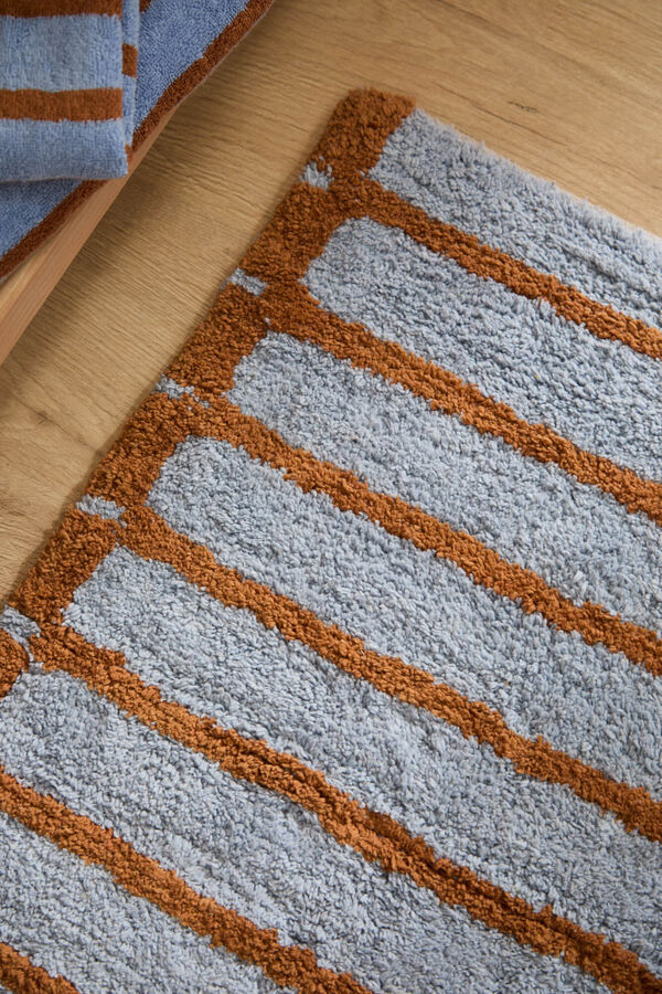 Calma House Tapete de banho &agrave;s riscas azul Saturno 50x70 azul