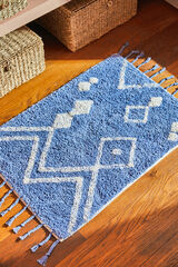 Calma House Tapete de banho em tufting azul fauve azul