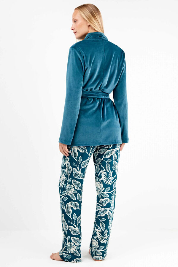 Gisela Robe em tecido polar elástico estampado