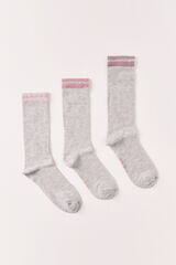 Women'secret Pack 3 meias compridas caneladas cinzentas cinzento