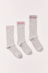 Women'secret Pack 3 calcetines largos canal&eacute; gris