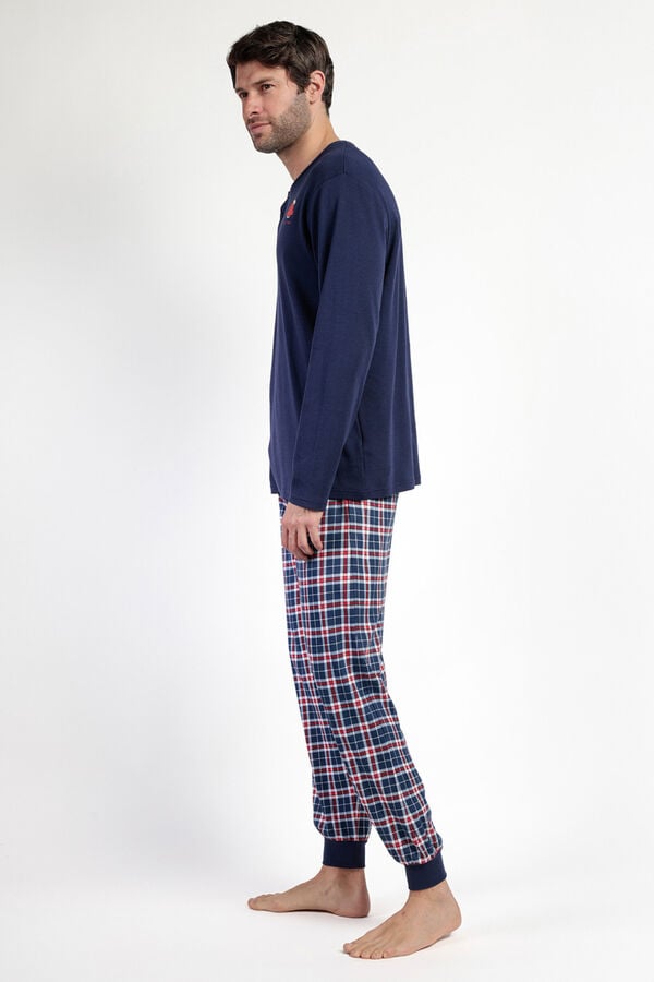 Admas Pijama de Homem da Neve A azul