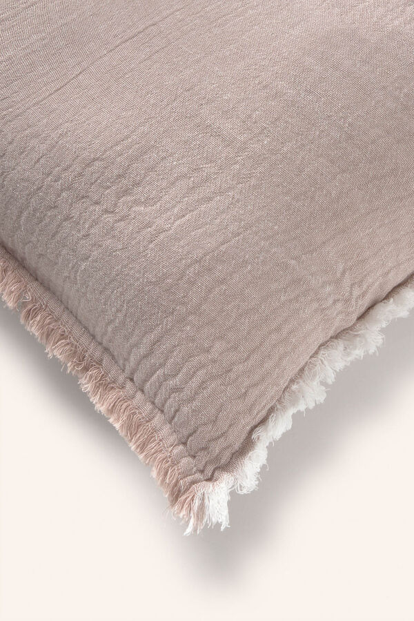 Calma House Capa de almofada retangular de musselina de algod&atilde;o em tons de pedra cinzento