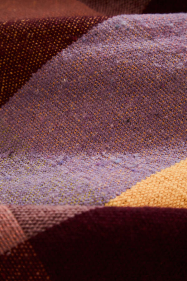 Calma House Xadrez de algodão croma com franjas rosa