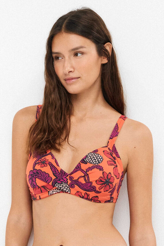 Top bikini print floral tropical