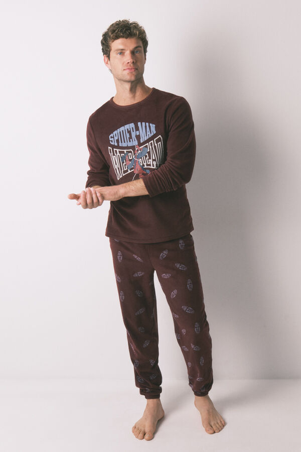 Women'secret Pijama comprido masculino polar vermelho do Homem-Aranha vermelho