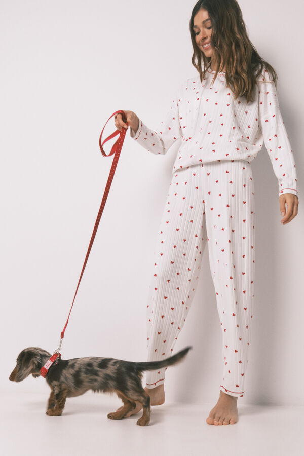 Women'secret Trela de c&atilde;o com cora&ccedil;&otilde;es vermelha vermelho