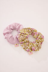 Women'secret Pack de 2 scrunchies rosa e estampado estampado