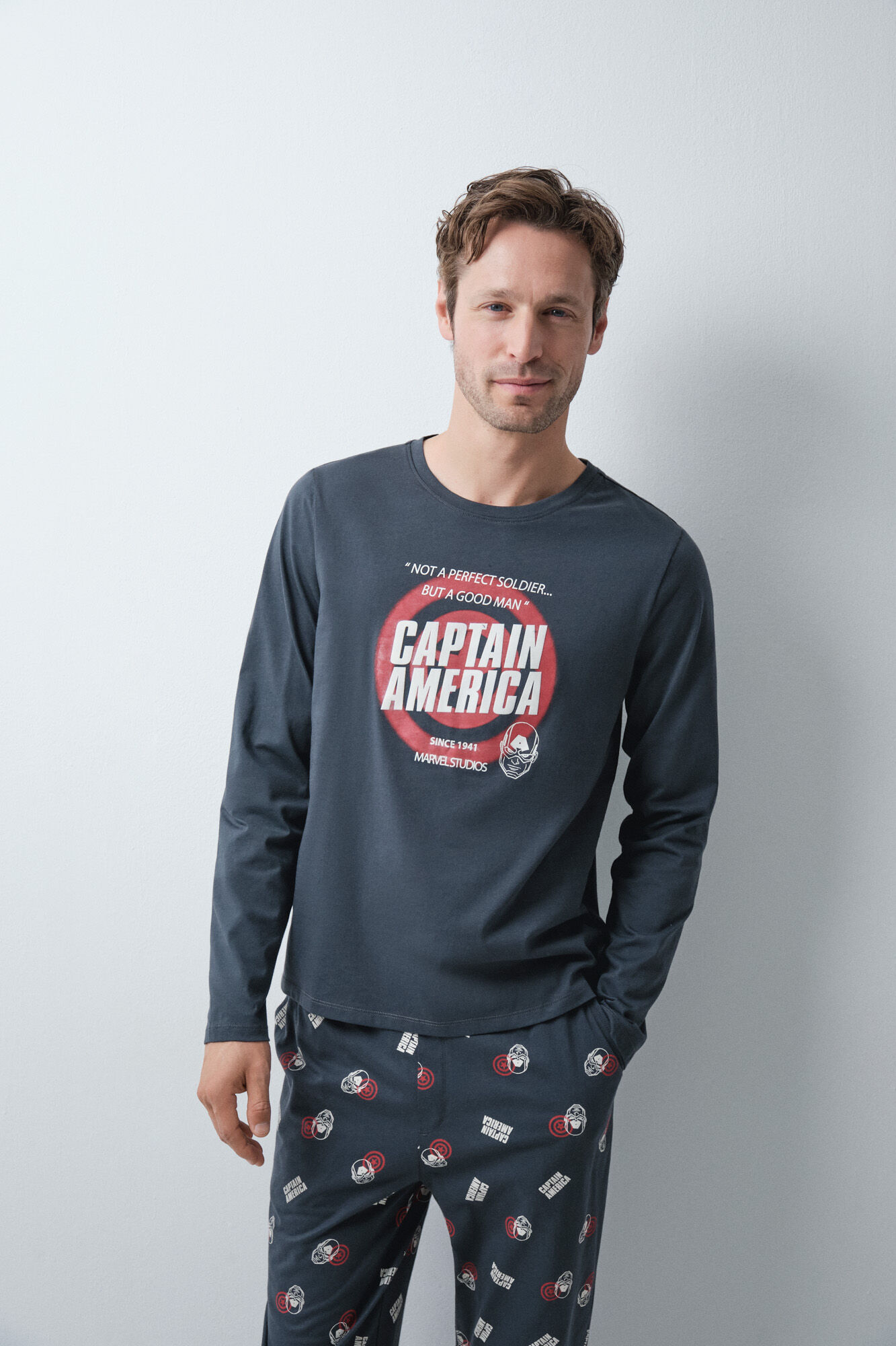 Women'secret Pijama comprido em algod&atilde;o Capit&atilde;o Am&eacute;rica