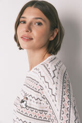 Women'secret Pijama comprido malha quente suave sanefas Mickey branco