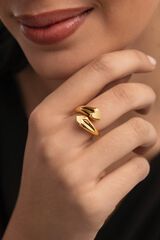 Singularu Anel Abbraccio Amour Banho Ouro estampado