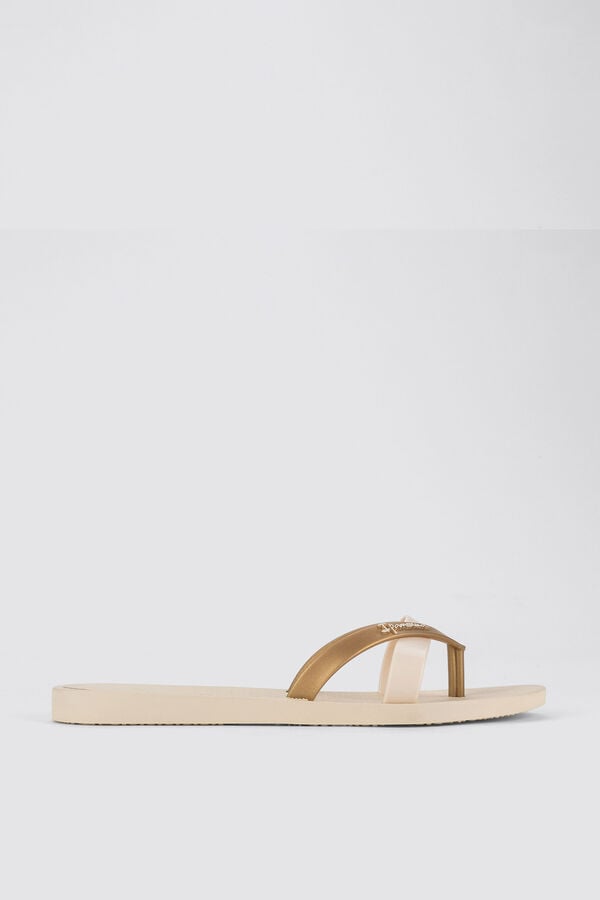 Ipanema Chinelo tradicional com tira extra bege