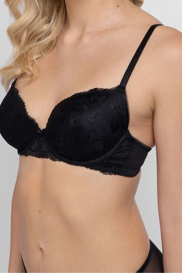 Dorina Soutien decote profundo em renda Perfect preto