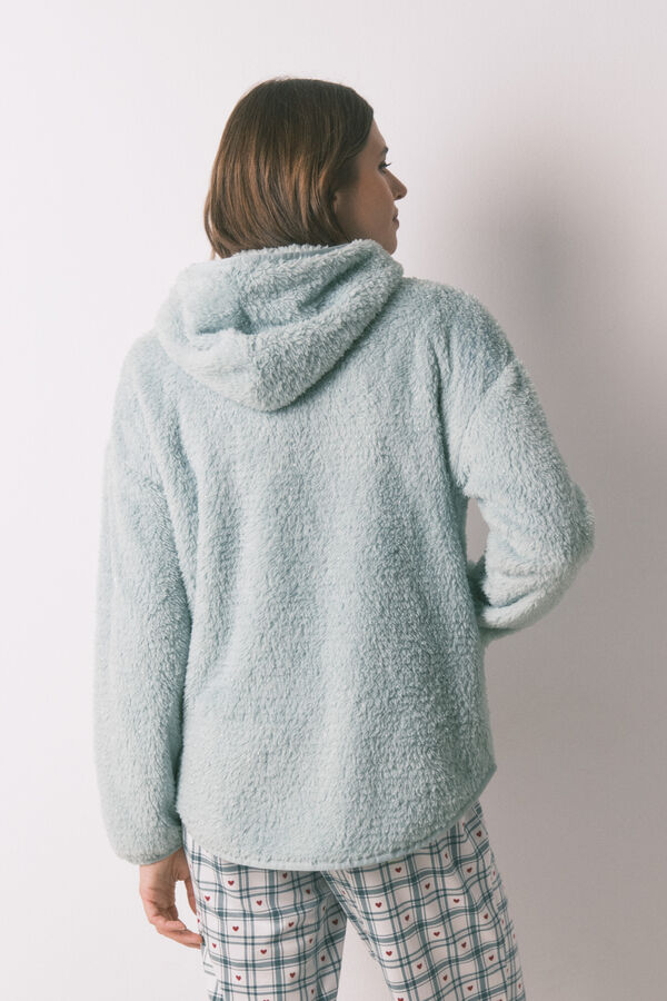 Women'secret Robe curta tecido pelo verde lurex verde