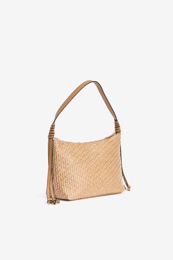 Vilanova Mala com efeito de palha bordada estampado