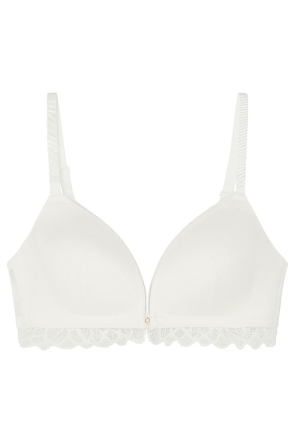 Women'secret LOVELY Soutien triangular renda tule branco branco