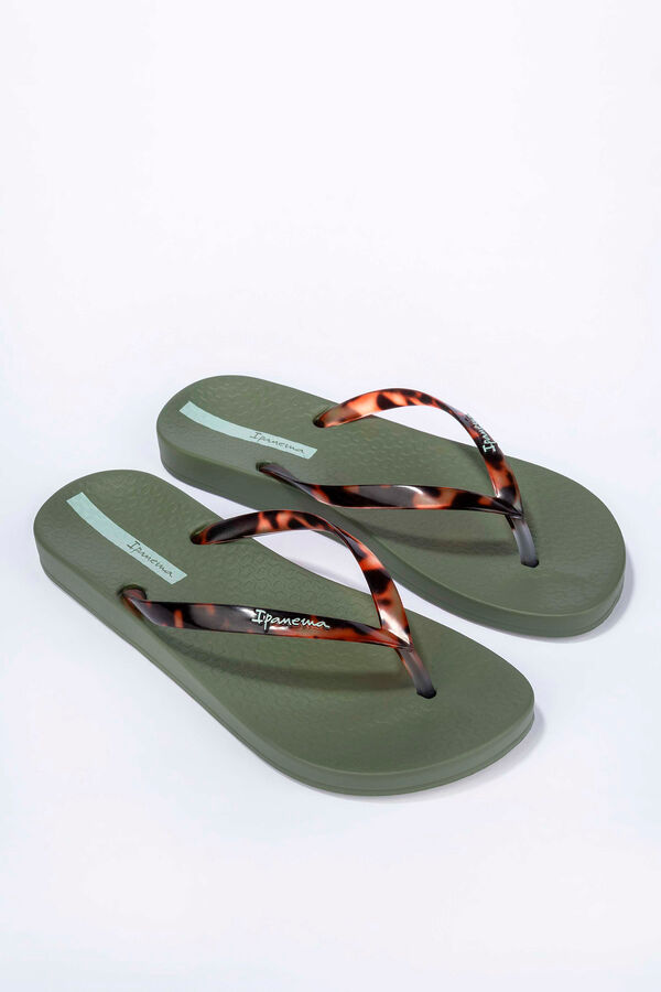 Ipanema Chinelo tradicional de tiras com estampado animal verde