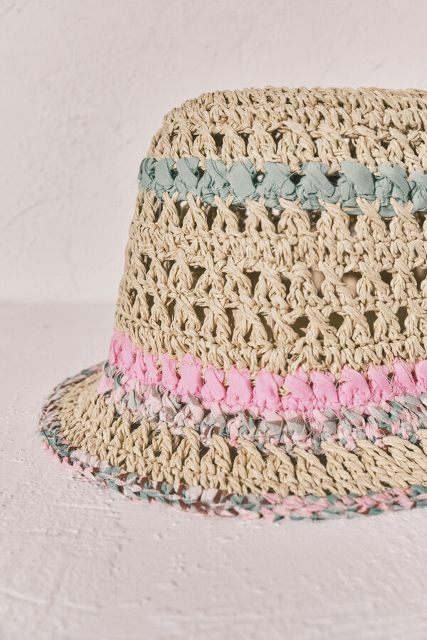 Women'secret Chap&eacute;u bucket em crochet bege cru