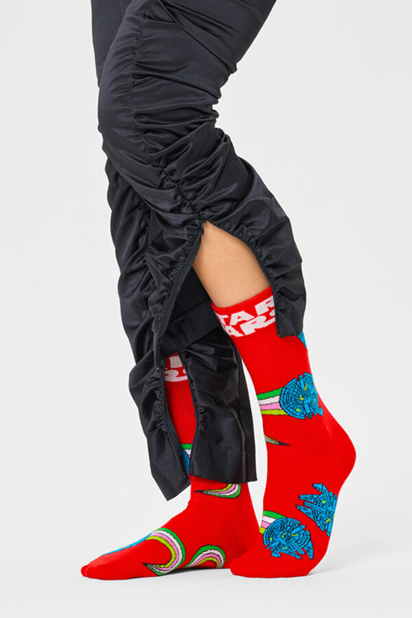 Happy Socks Calcetines Star Wars Halcón milenario rojo