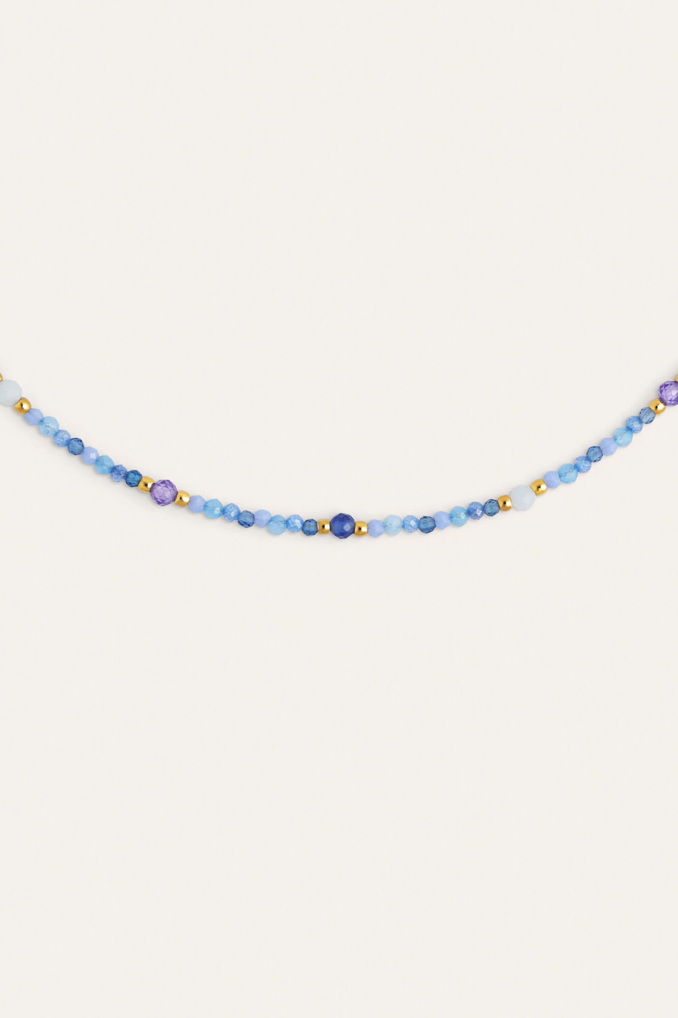 Singularu Collar Glam Azul Acero Ba&ntilde;o Oro