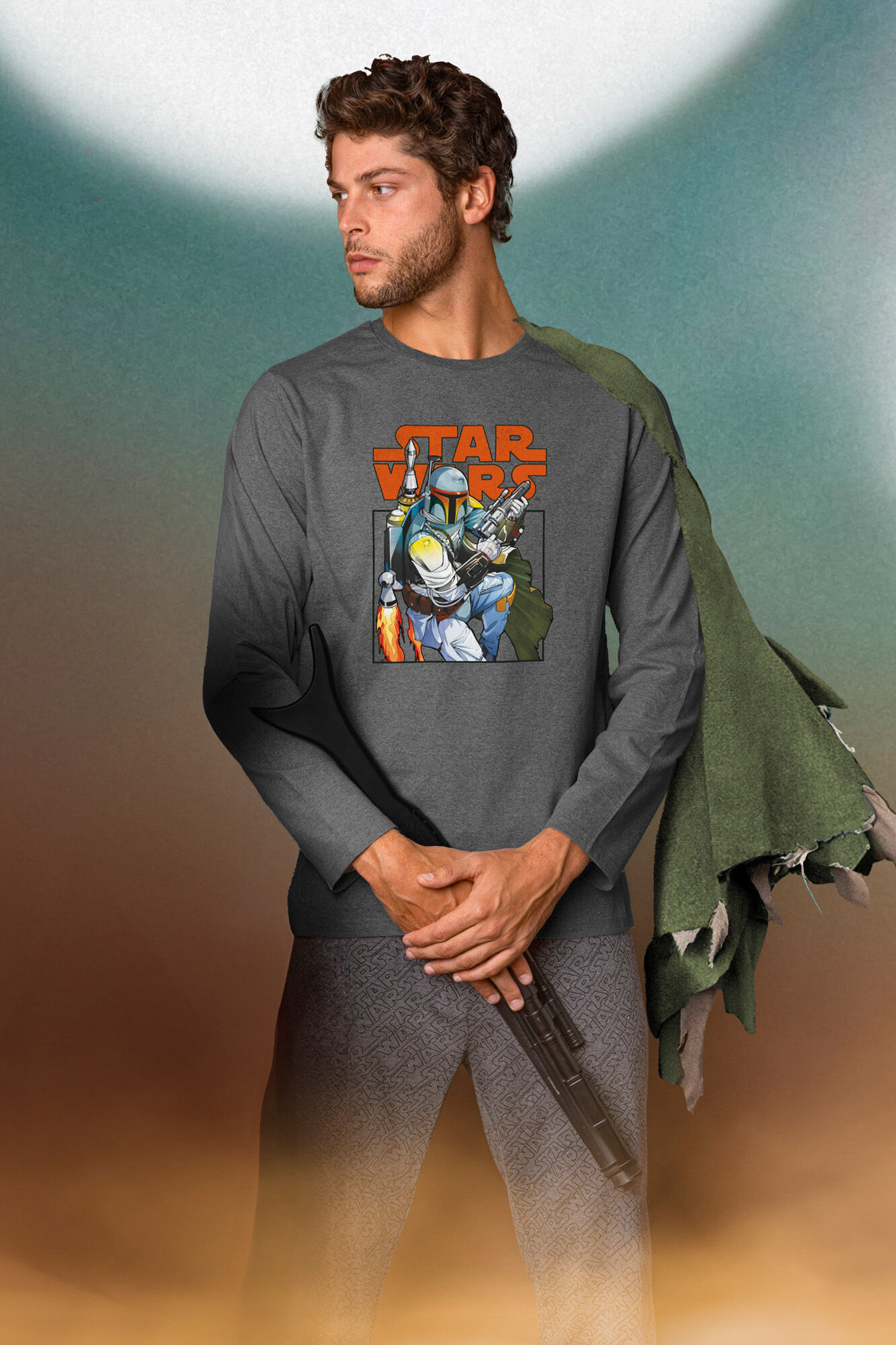 Admas Pijama comprido Boba Fett para homem