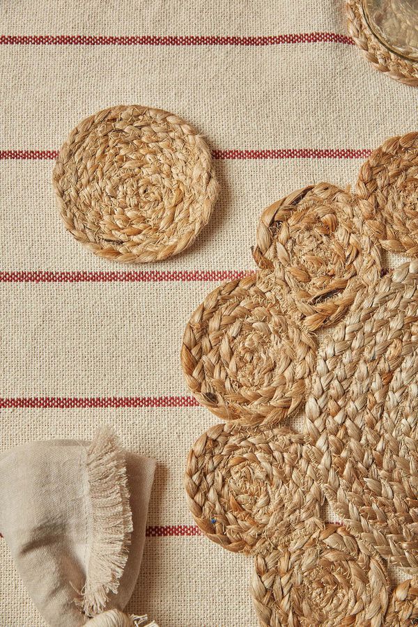 Calma House Set de 4 bases de copos natural cru
