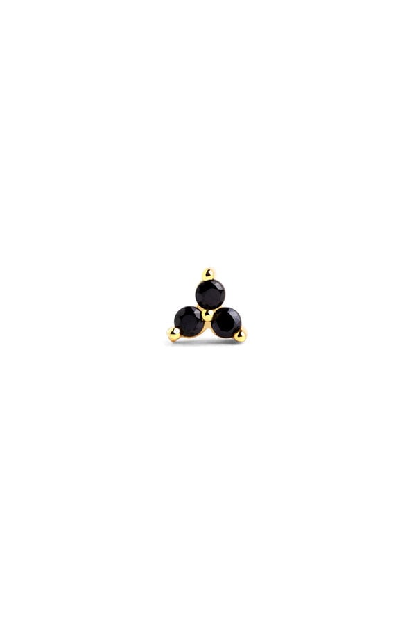 Singularu Pendiente Suelto Trebol Black Oro amarillo