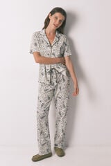 Women'secret Pijama camiseiro em algod&atilde;o estampado Paisley verde verde
