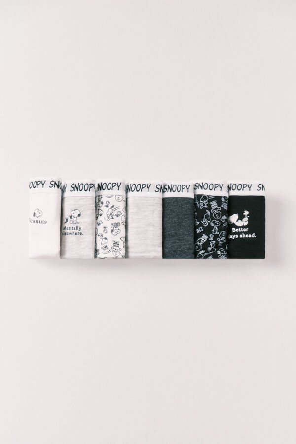 Women'secret Pack 7 cuequinhas brasileiras em algod&atilde;o estampado Snoopy estampado
