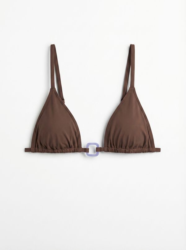 Women'secret Top biqu&iacute;ni triangular cortina castanho cru