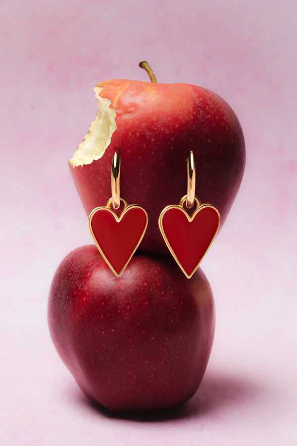 Singularu Pendientes Lovely Heart Ba&ntilde;o Oro amarillo