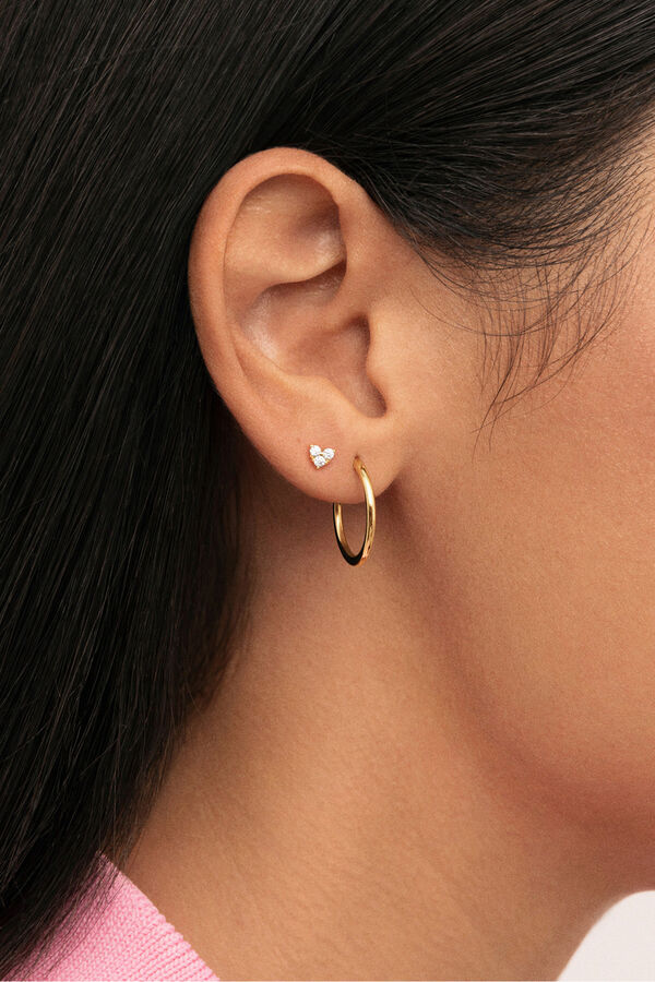 Singularu Pendiente Suelto Coraz&oacute;n Spark Plata Ba&ntilde;o Oro amarillo