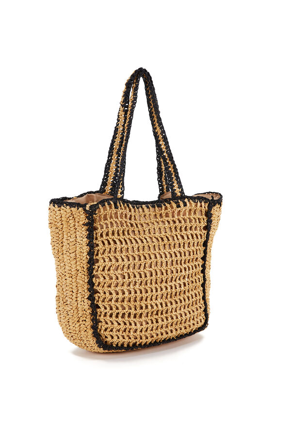 Abbacino Bolsa de praia trançada bege