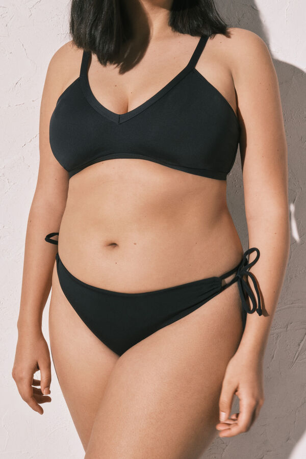Women'secret Cuecas de biqu&iacute;ni cl&aacute;ssicas com la&ccedil;o lateral pretas preto