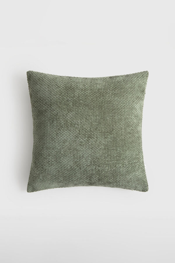 Textura Capa de almofada em chenille com textura verde