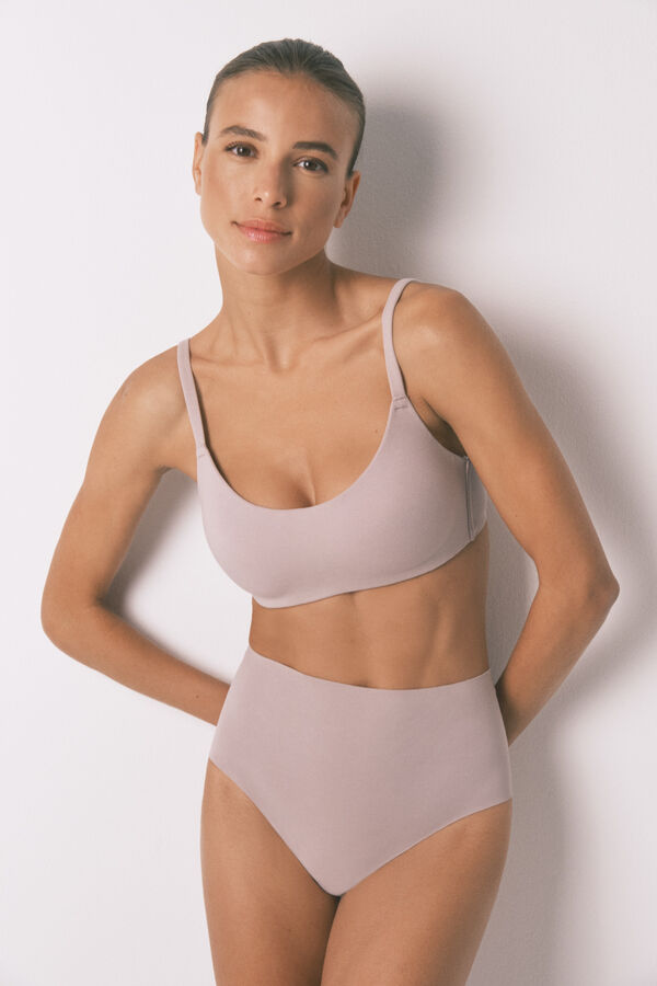 Women'secret Sujetador tipo top algod&oacute;n beige nude