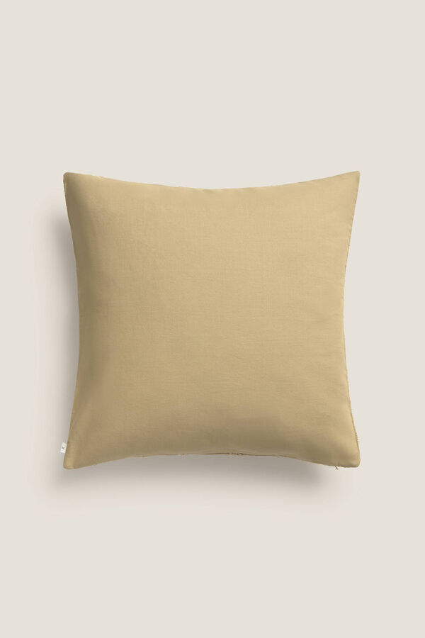 Textura Funda de coj&iacute;n con detalle  bordado geom&eacute;trico beige